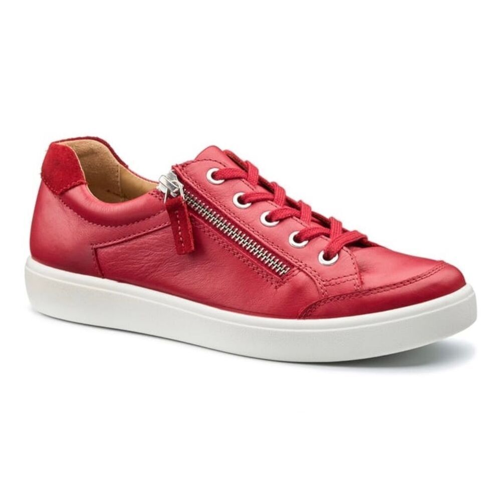 Hotter Chase Leather Ortholite pink side zip sneakers size 6.5